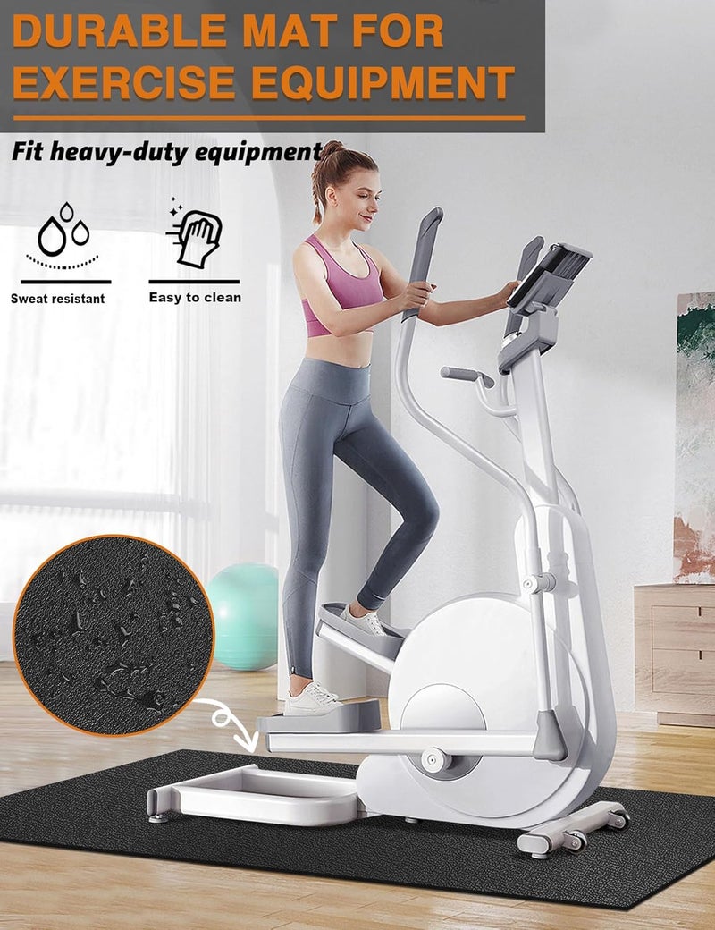 WERCHO Treadmill Mat 96"x36", Walking Pad Mat for Carpet Hardwood Floors 6mm Heavy-Duty Exercise Equipment Mat for Rowing Machine, Treadmil Pad, Spin Bike, Elliptical Trainer, Home, Gym - Image 3
